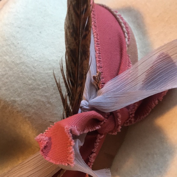 NWT 100% wool hat upcycled Western, boho, cowboy, Festival, beach,concert. - Picture 9 of 10